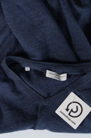 Ανδρικό πουλόβερ Selected Homme, Μέγεθος L, Χρώμα Μπλέ, Τιμή 9,46 €