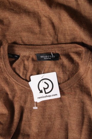 Мъжки пуловер Selected Homme, Размер XXL, Цвят Бежов, Цена 11,90 лв.