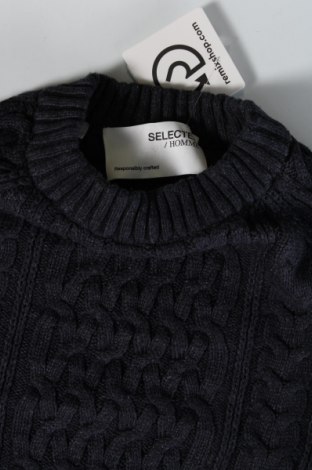 Мъжки пуловер Selected Homme, Размер L, Цвят Син, Цена 22,10 лв.