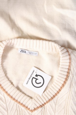 Мъжки пуловер Zara, Размер XL, Цвят Екрю, Цена 14,40 лв.