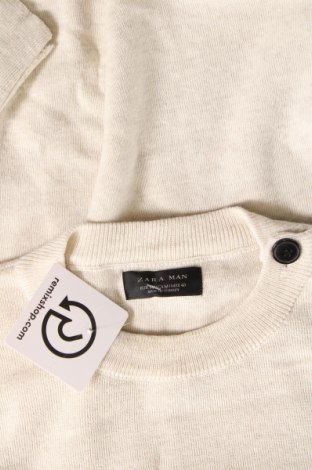 Мъжки пуловер Zara Man, Размер M, Цвят Екрю, Цена 36,72 лв.