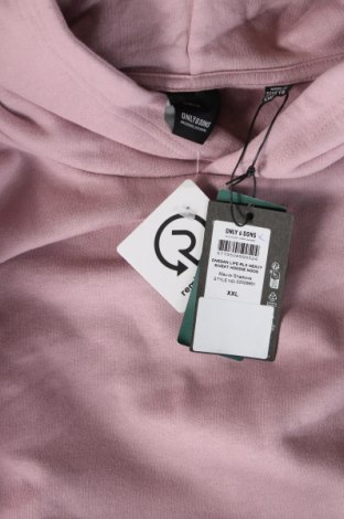 Ανδρικό φούτερ Only & Sons, Μέγεθος XXL, Χρώμα Ρόζ , Τιμή 10,43 €