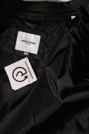 Ανδρικό δερμάτινο μπουφάν Jack & Jones, Μέγεθος XXL, Χρώμα Μαύρο, Τιμή 160,82 €