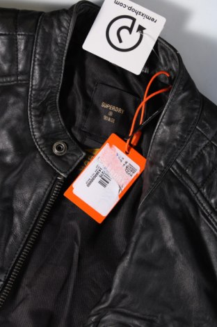 Pánska kožená bunda  Superdry, Veľkosť XL, Farba Čierna, Cena  217,91 €