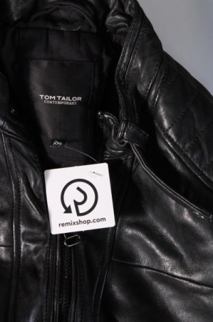 Ανδρικό δερμάτινο μπουφάν Tom Tailor, Μέγεθος XXL, Χρώμα Μαύρο, Τιμή 88,45 €
