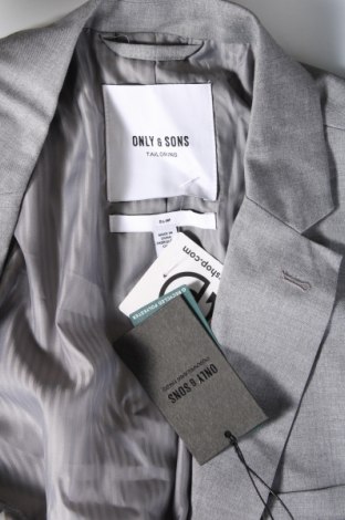 Ανδρικό σακάκι Only & Sons, Μέγεθος L, Χρώμα Γκρί, Τιμή 36,08 €