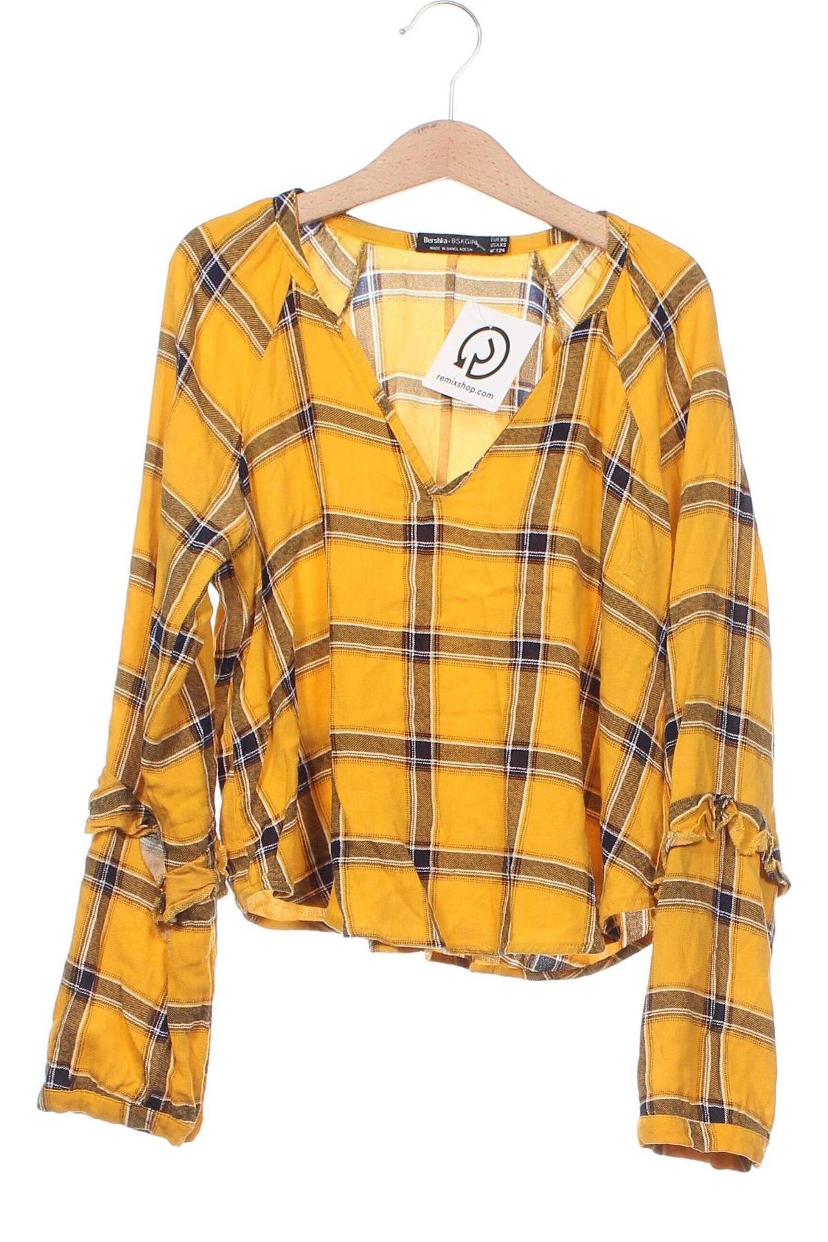 Damen Shirt Bershka, Größe XS, Farbe Gelb, Preis 4,33 €