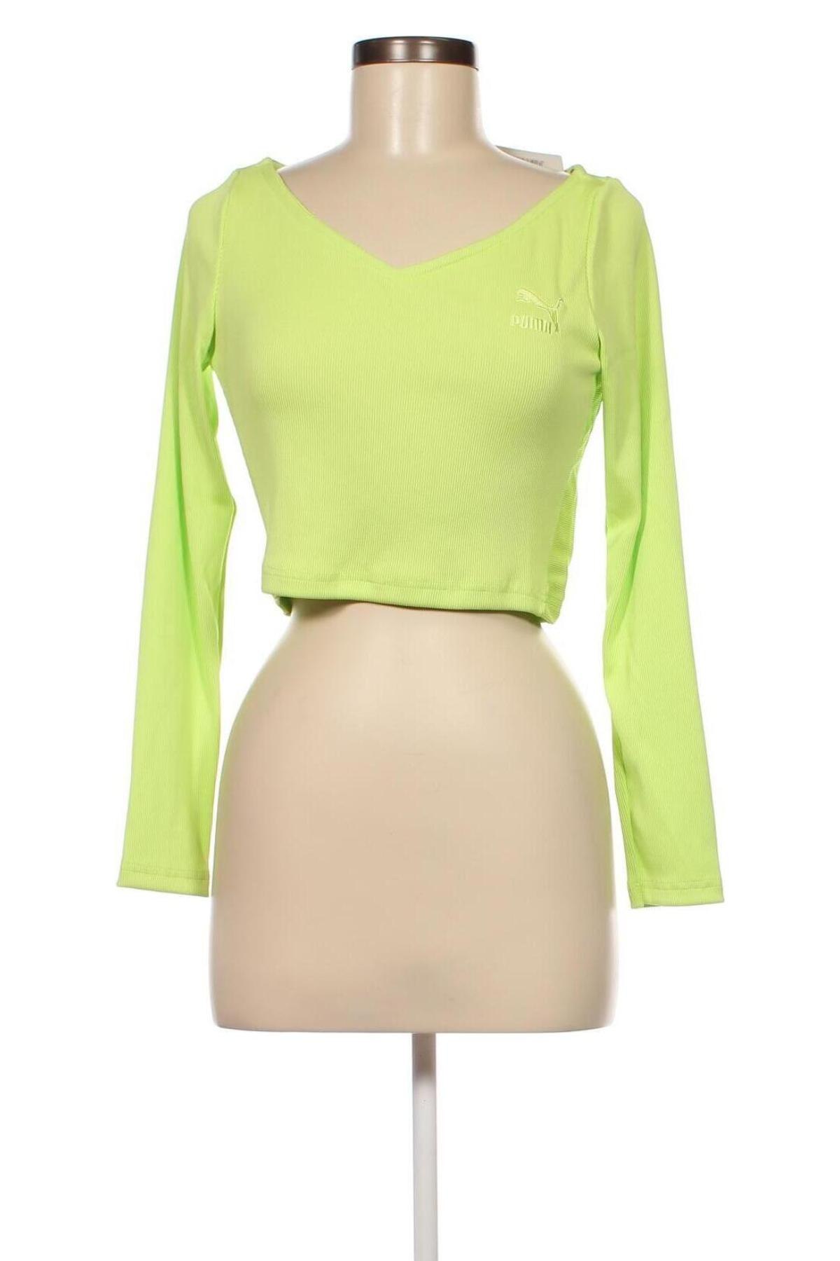 Γυναικεία μπλούζα PUMA, Μέγεθος M, Χρώμα Πράσινο, Τιμή 16,27 €