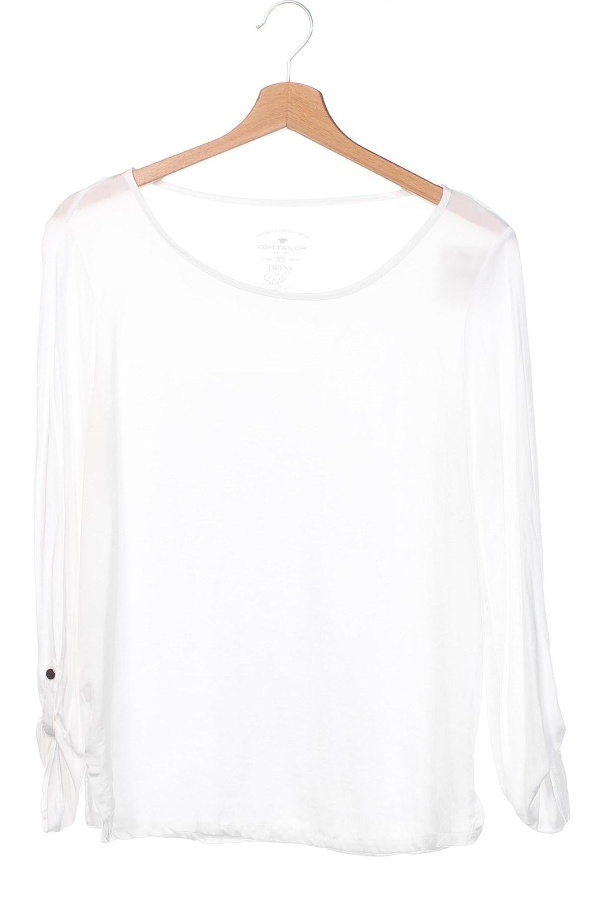 Γυναικεία μπλούζα Tom Tailor, Μέγεθος XS, Χρώμα Λευκό, Τιμή 17,39 €