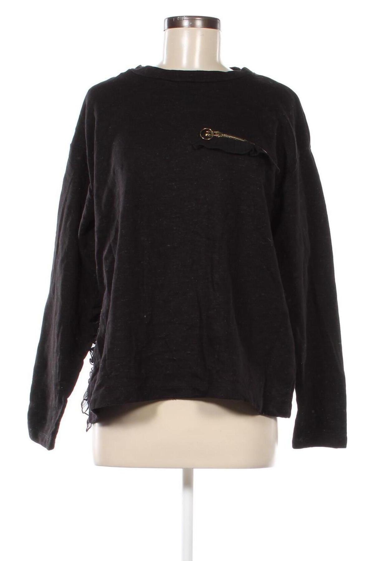 Дамска блуза Zara, Размер L, Цвят Черен, Цена 5,67 лв.