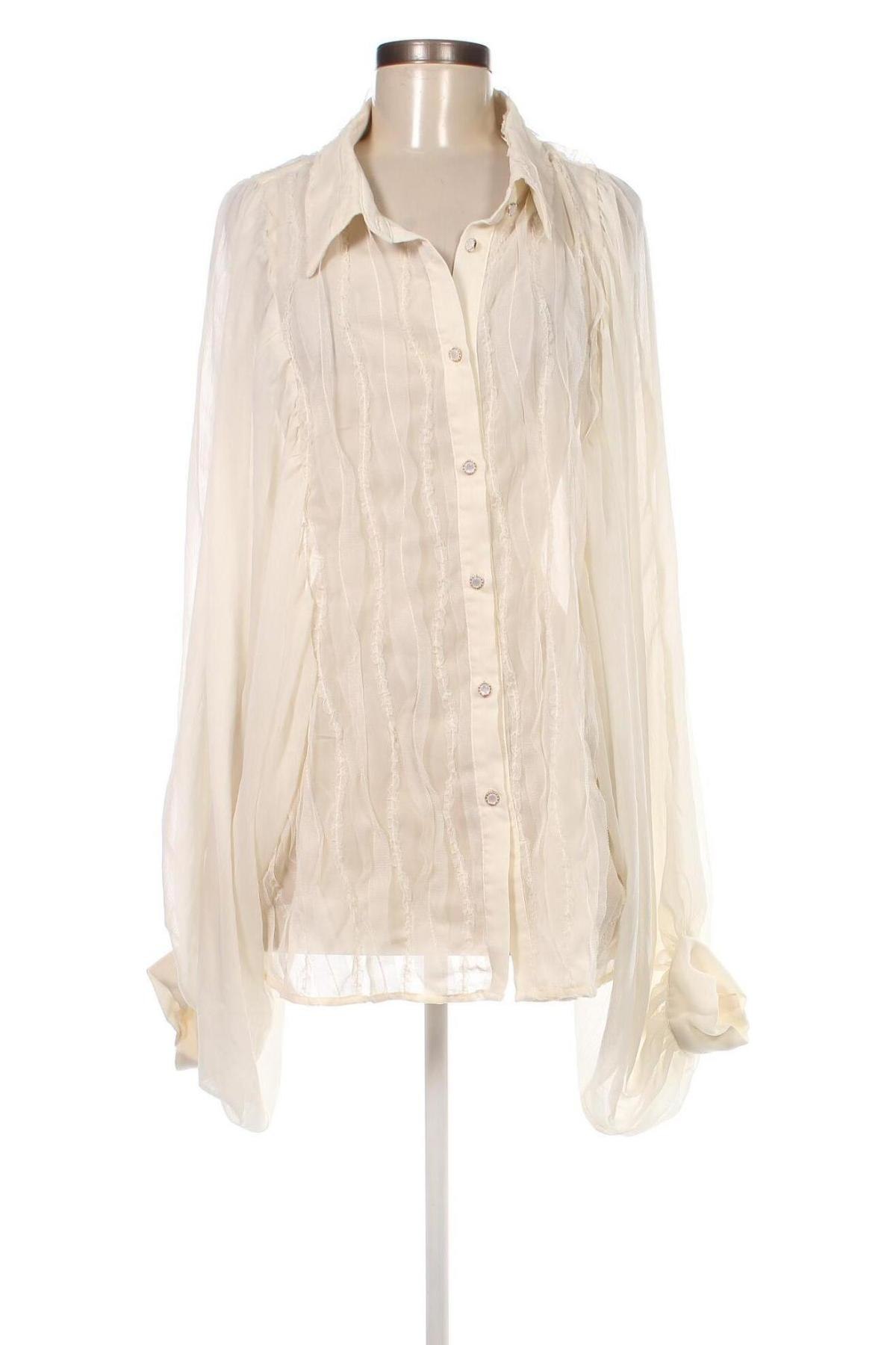 Γυναικείο πουκάμισο SHEIN, Μέγεθος 4XL, Χρώμα Εκρού, Τιμή 15,46 €