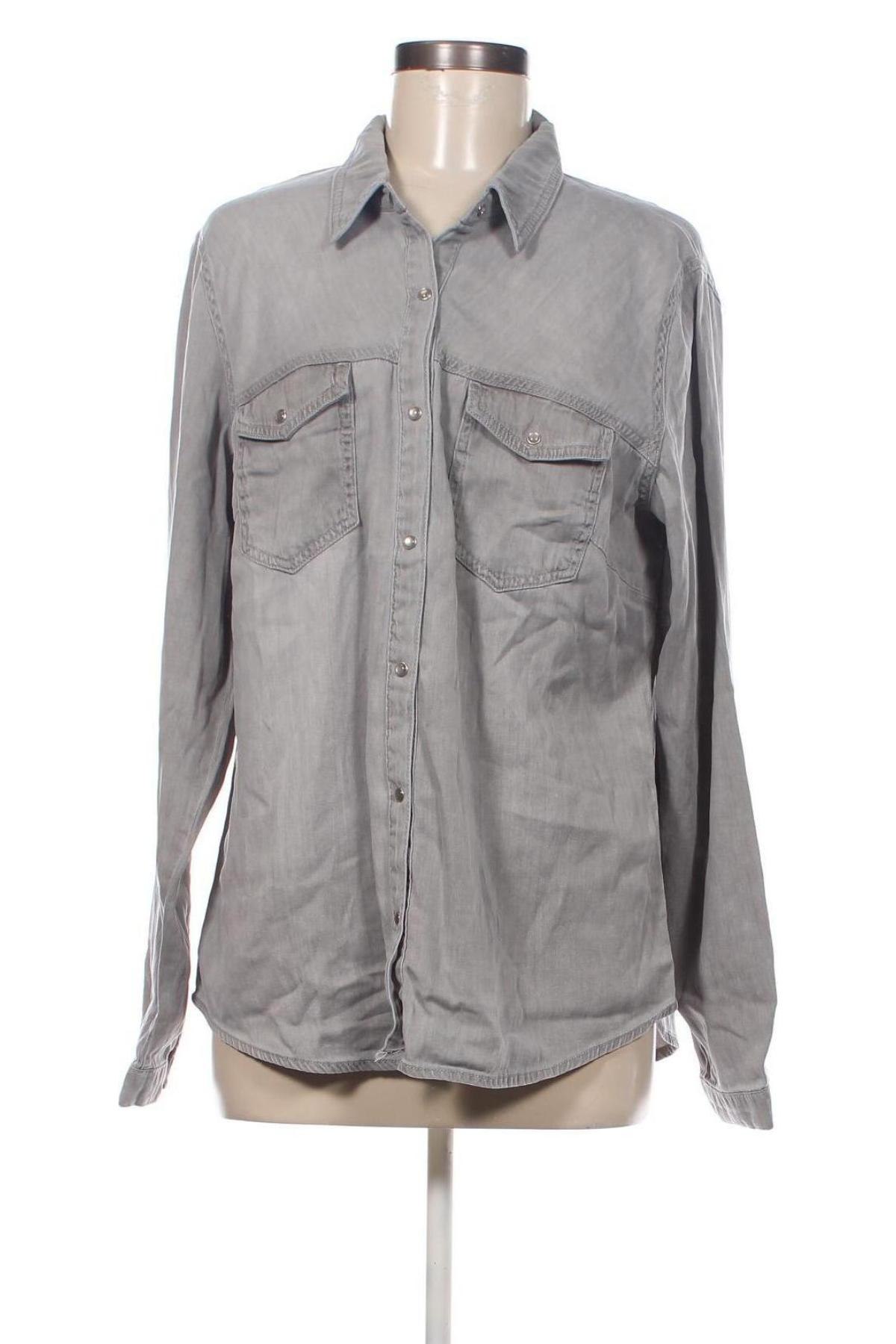 Γυναικείο πουκάμισο VILA, Μέγεθος XXL, Χρώμα Γκρί, Τιμή 16,60 €