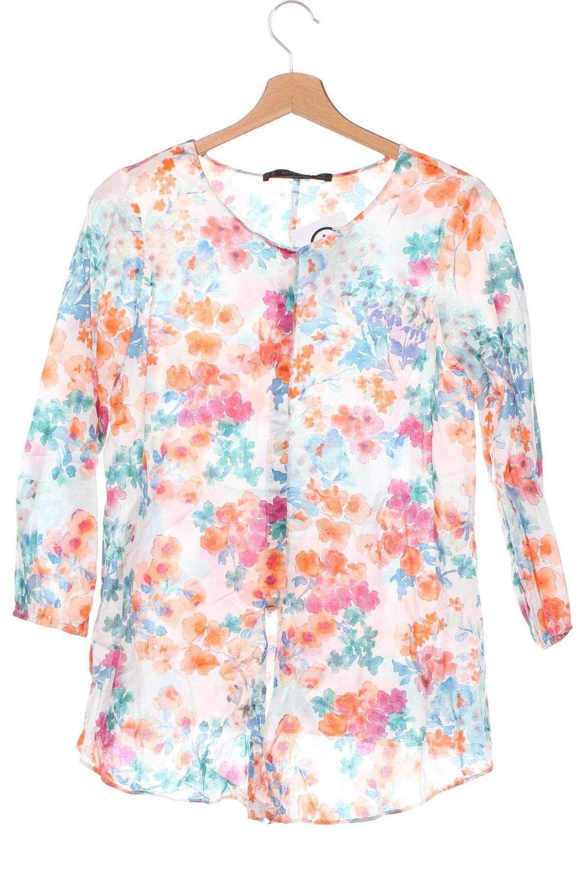 Дамска риза Zara, Размер XS, Цвят Многоцветен, Цена 26,97 лв.