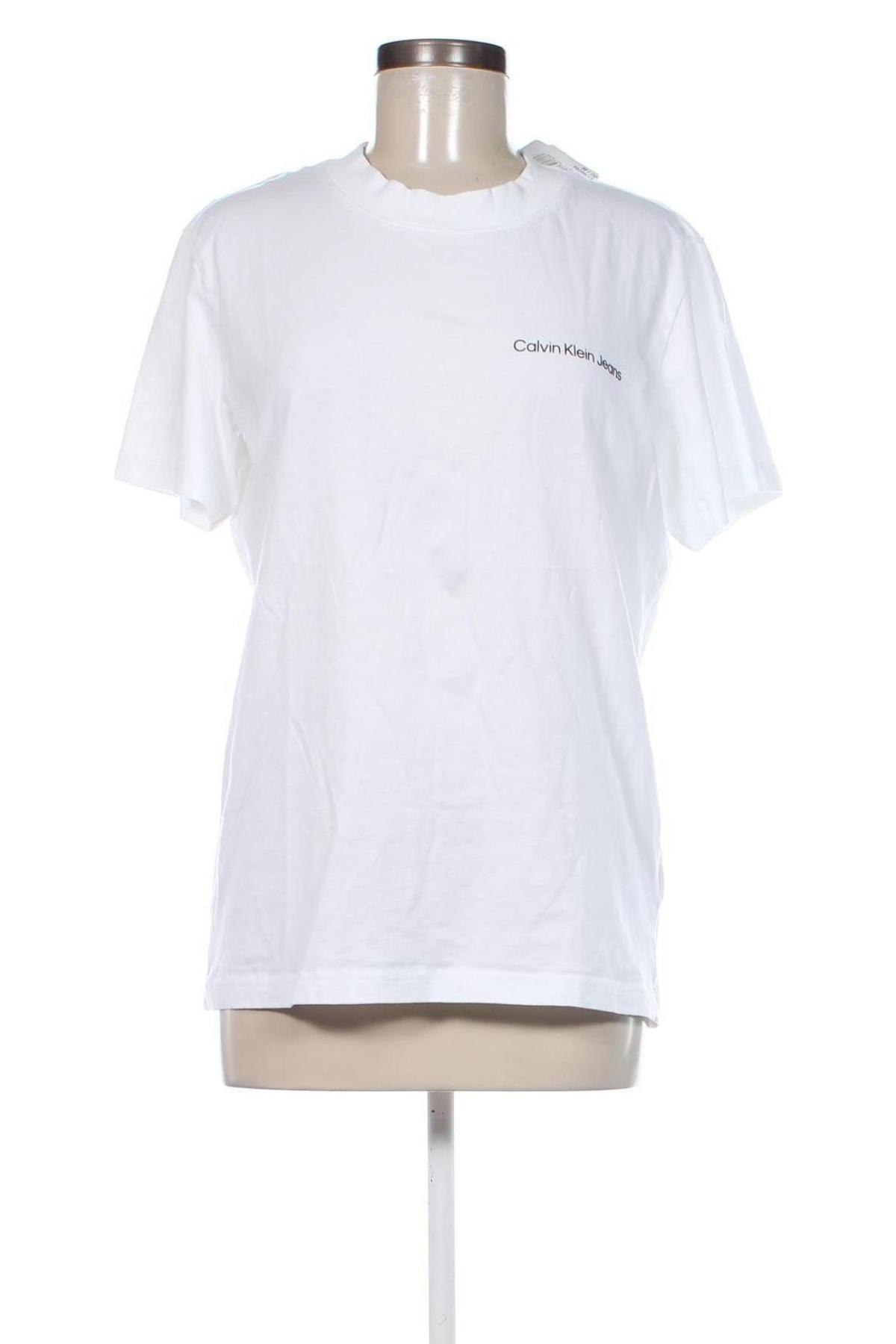 Γυναικείο t-shirt Calvin Klein Jeans, Μέγεθος M, Χρώμα Λευκό, Τιμή 31,96 €