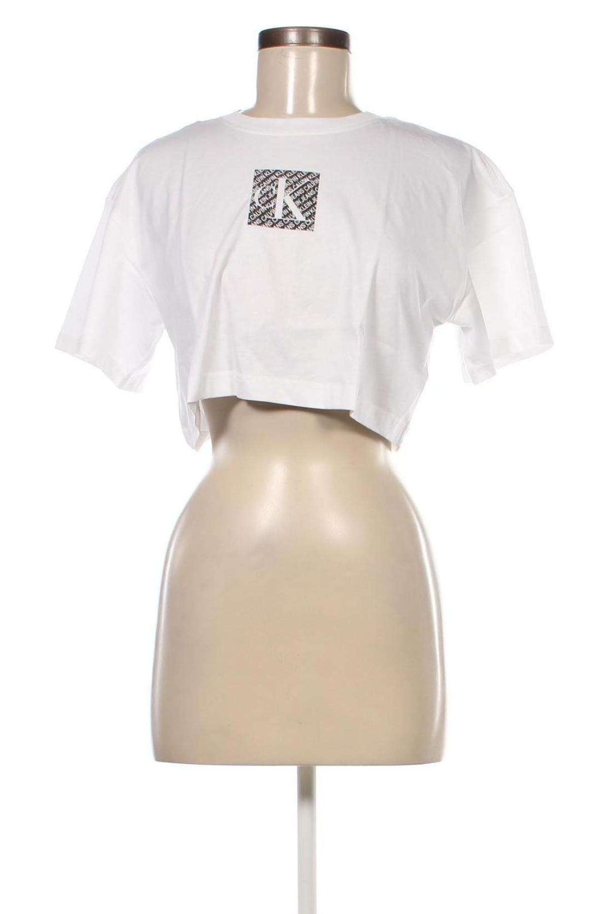 Γυναικείο t-shirt Calvin Klein Jeans, Μέγεθος M, Χρώμα Λευκό, Τιμή 31,96 €