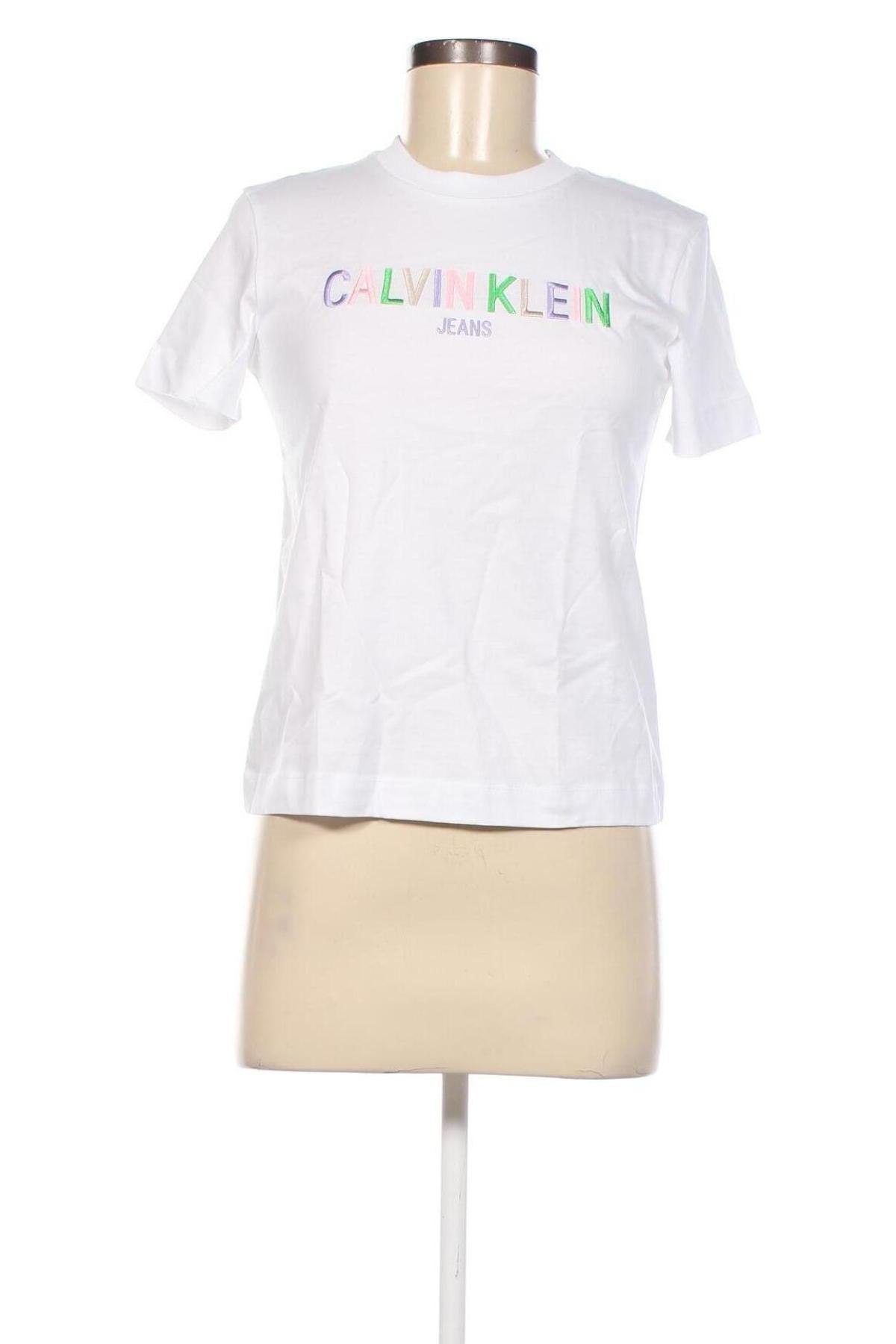 Damski T-shirt Calvin Klein Jeans, Rozmiar XS, Kolor Biały, Cena 165,26 zł