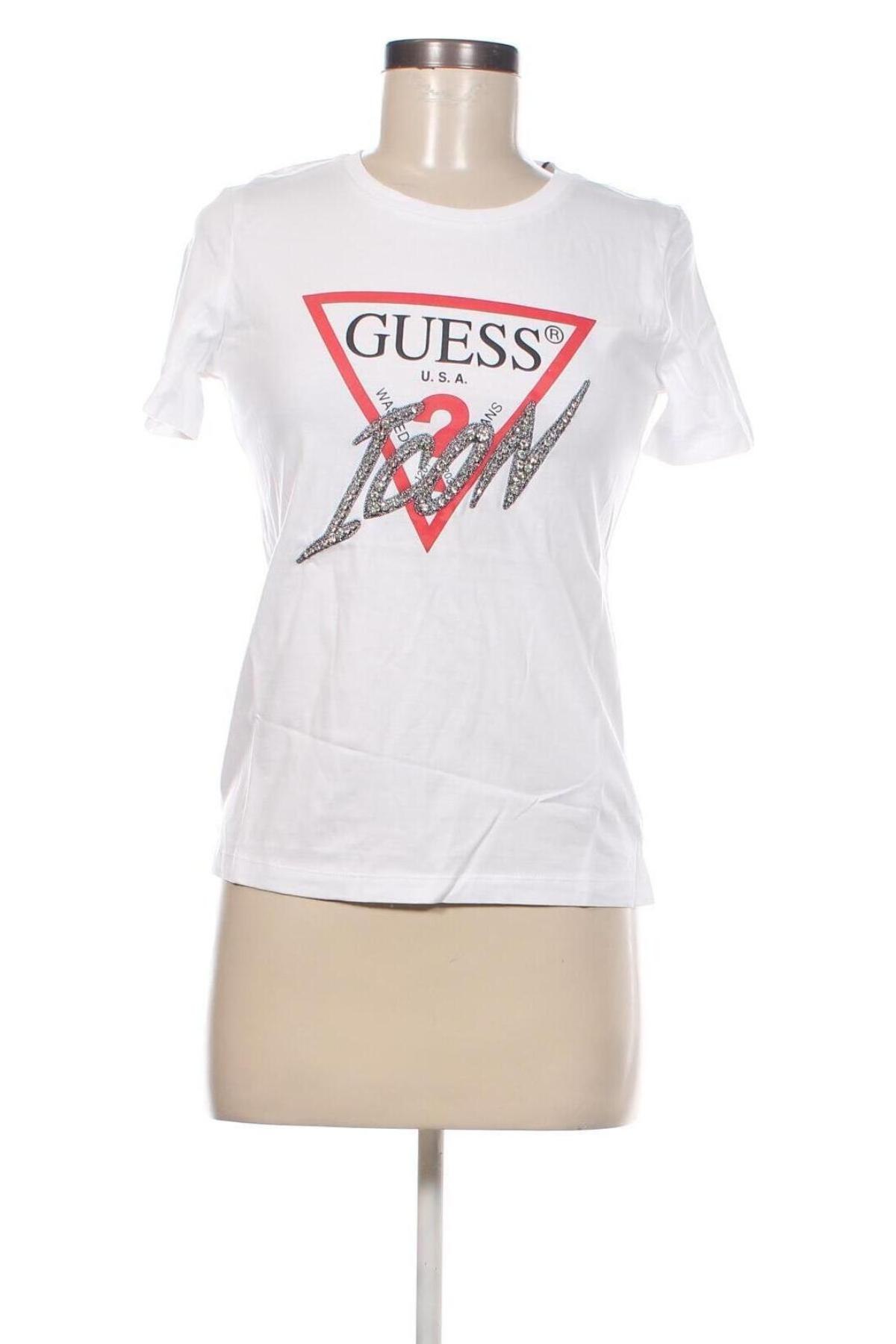 Γυναικείο t-shirt Guess, Μέγεθος XS, Χρώμα Λευκό, Τιμή 35,25 €