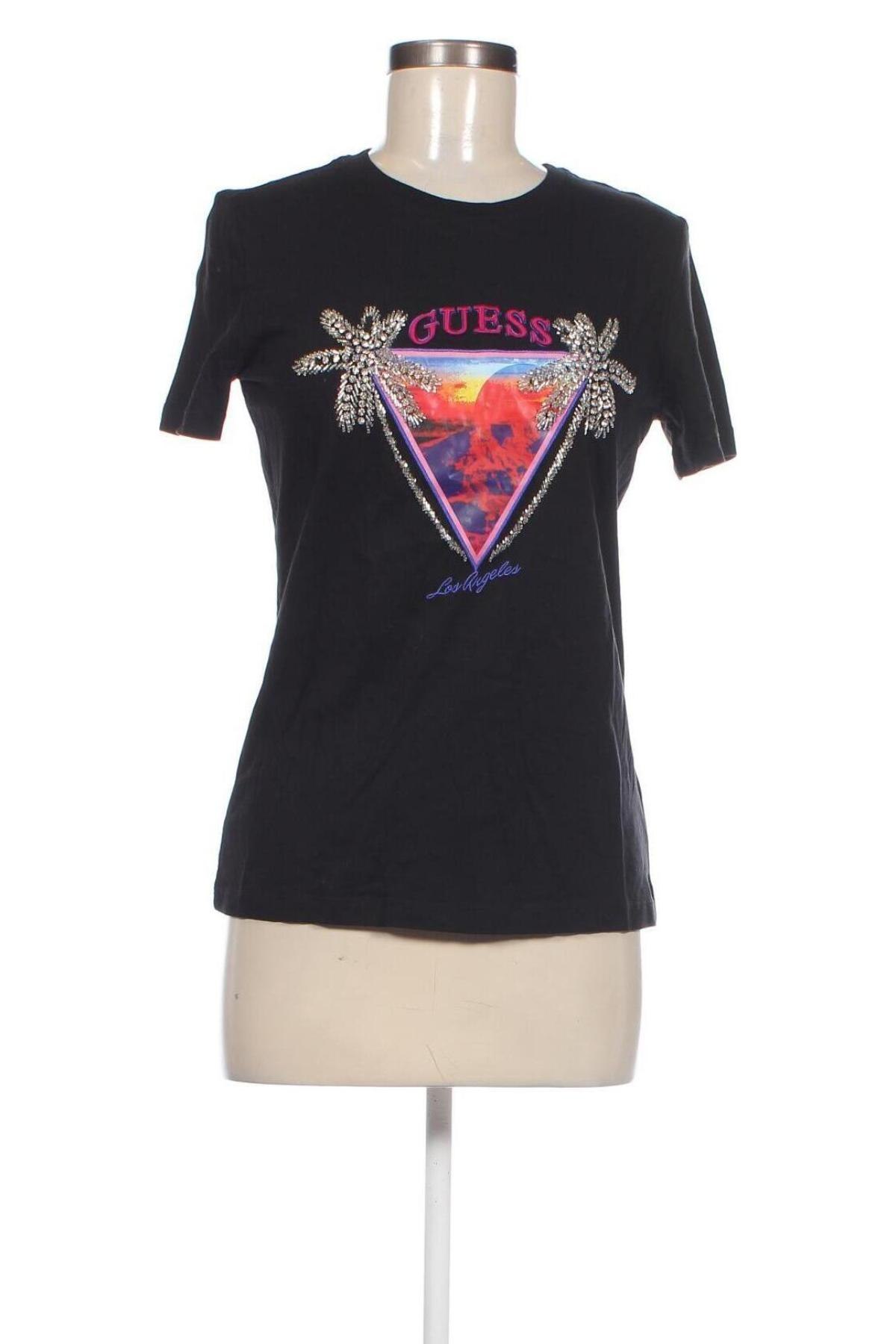 Γυναικείο t-shirt Guess, Μέγεθος M, Χρώμα Μαύρο, Τιμή 37,11 €