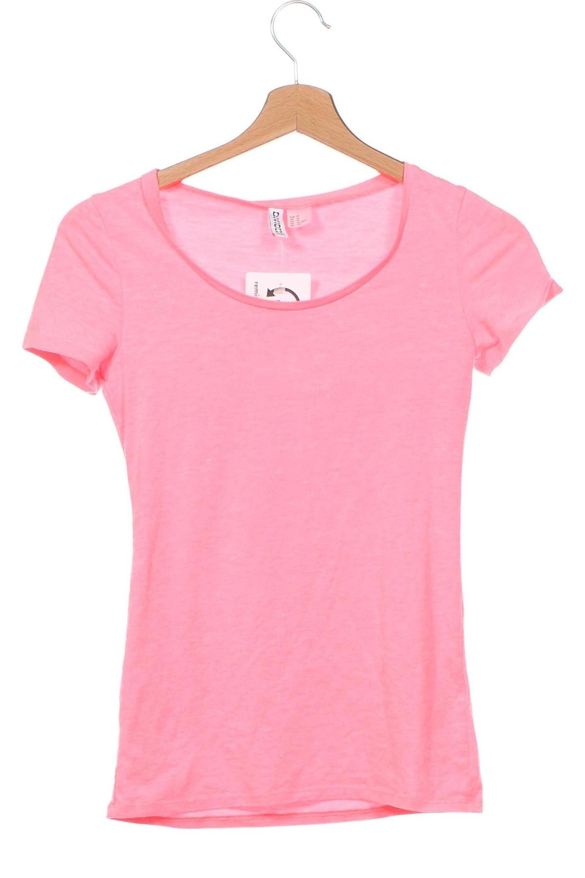 Γυναικείο t-shirt H&M Divided, Μέγεθος XS, Χρώμα Ρόζ , Τιμή 7,00 €