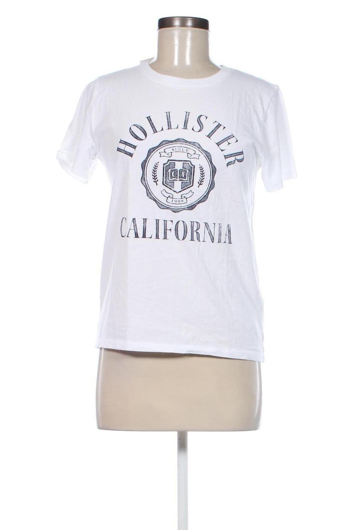 Γυναικείο t-shirt Hollister, Μέγεθος M, Χρώμα Λευκό, Τιμή 18,56 €