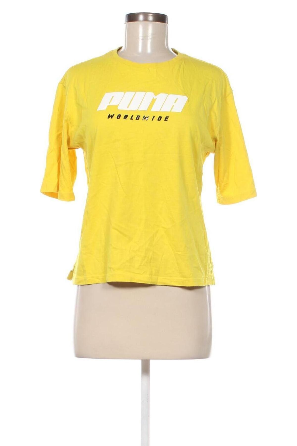Γυναικείο t-shirt PUMA, Μέγεθος S, Χρώμα Κίτρινο, Τιμή 15,87 €