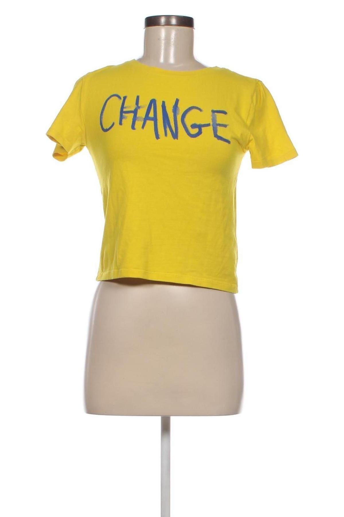 Γυναικείο t-shirt Sinsay, Μέγεθος S, Χρώμα Κίτρινο, Τιμή 3,61 €