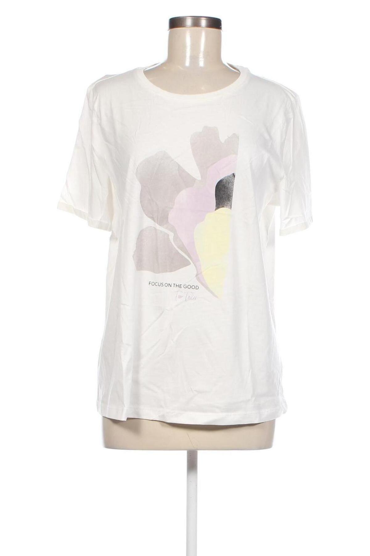 Γυναικείο t-shirt Tom Tailor, Μέγεθος XXL, Χρώμα Λευκό, Τιμή 18,56 €