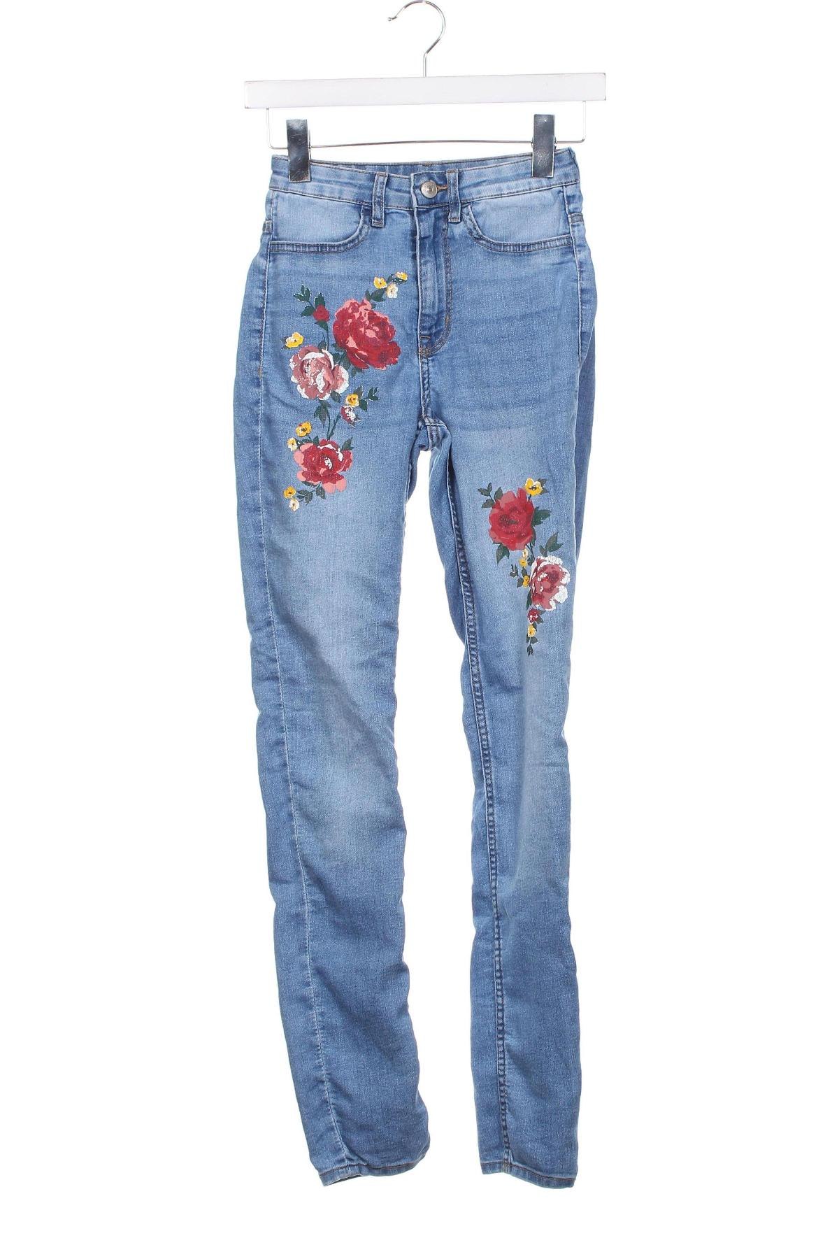 Damskie jeansy H&M Divided, Rozmiar XS, Kolor Niebieski, Cena 7,49 zł