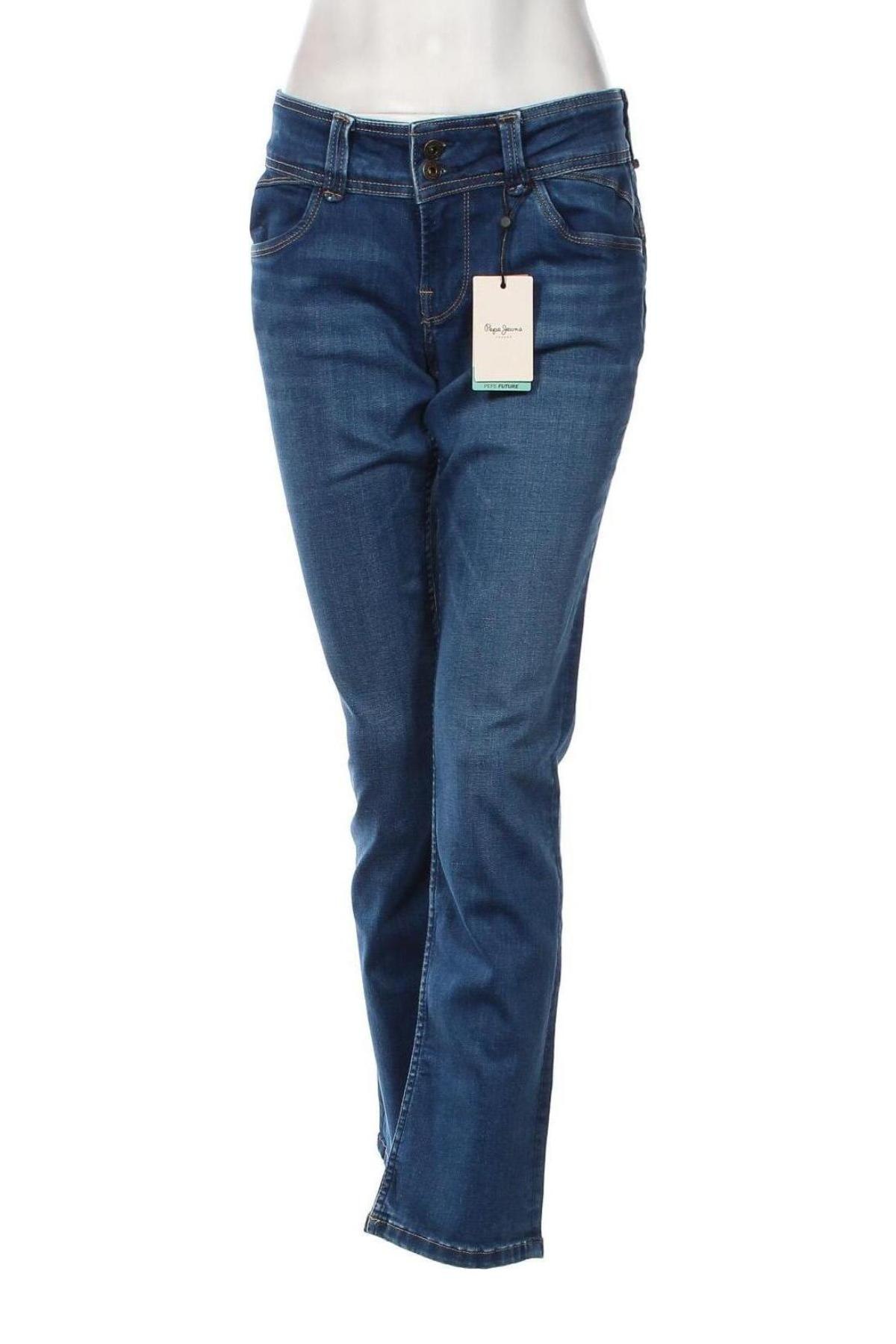 Дамски дънки Pepe Jeans, Размер L, Цвят Син, Цена 34,40 лв.