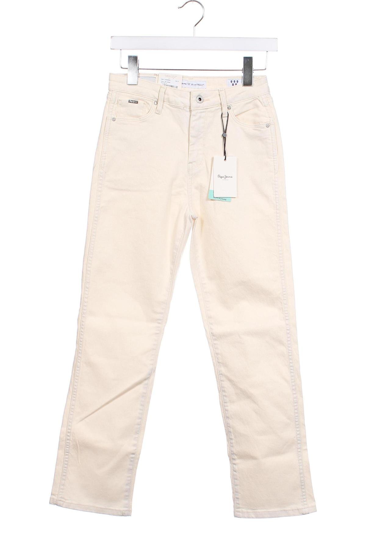 Дамски дънки Pepe Jeans, Размер XS, Цвят Екрю, Цена 34,40 лв.