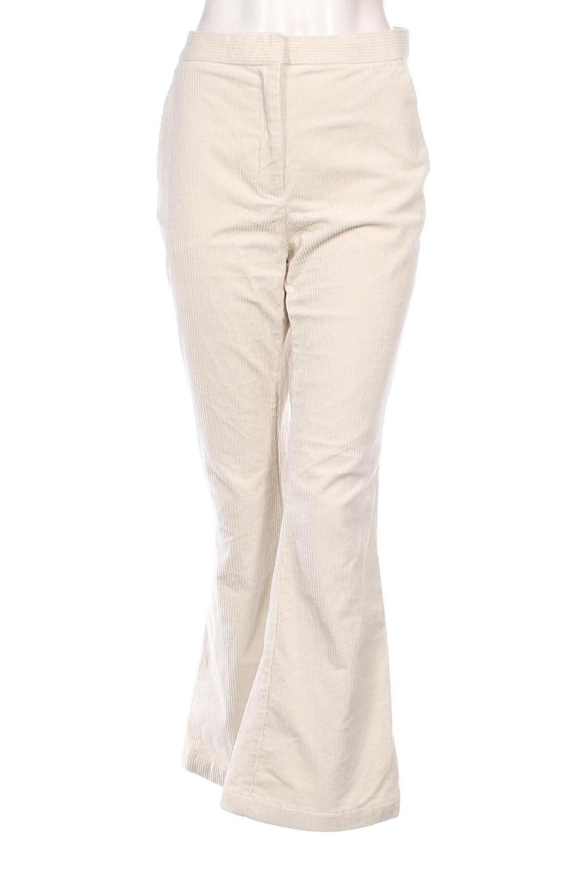 Pantaloni de velvet de femei H&M, Mărime L, Culoare Ecru, Preț 39,96 Lei