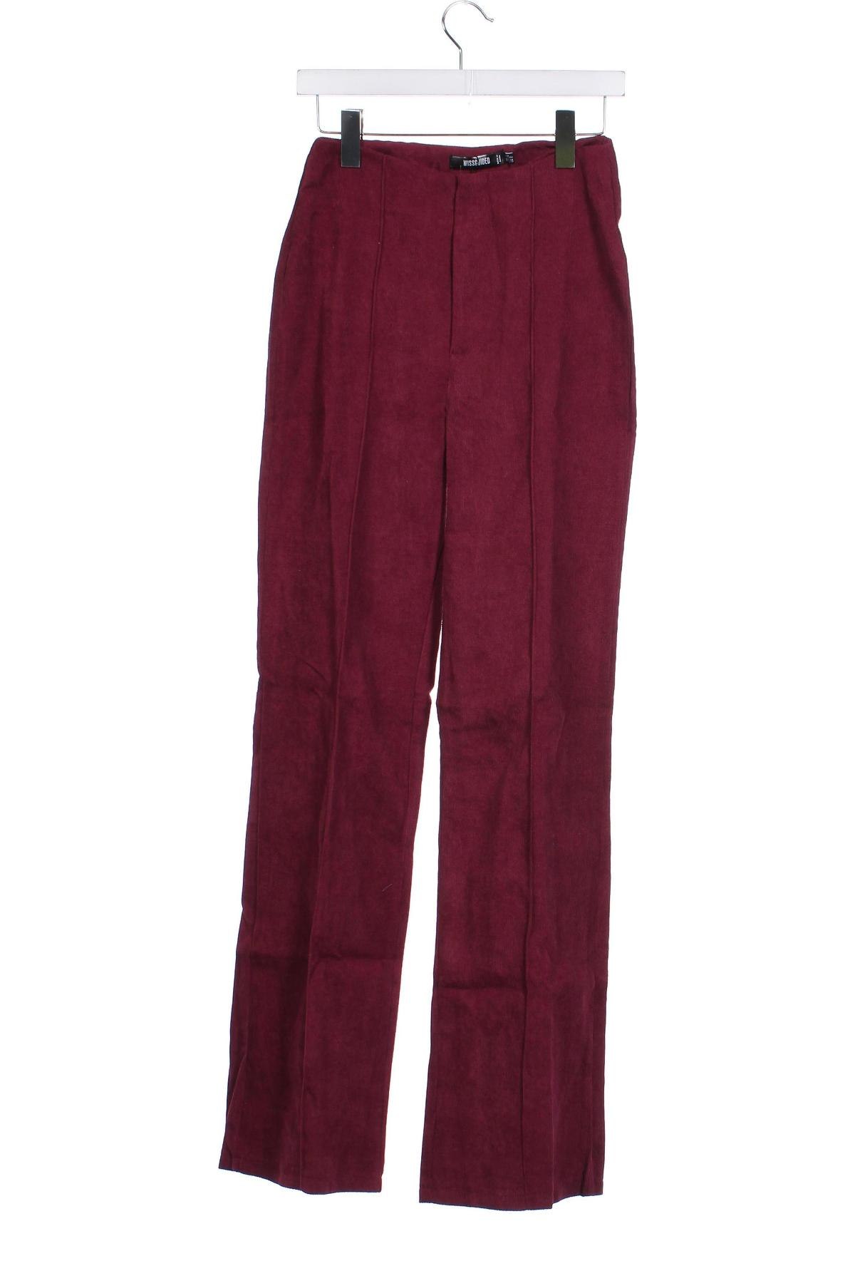 Pantaloni de velvet de femei Missguided, Mărime XS, Culoare Roșu, Preț 90,79 Lei