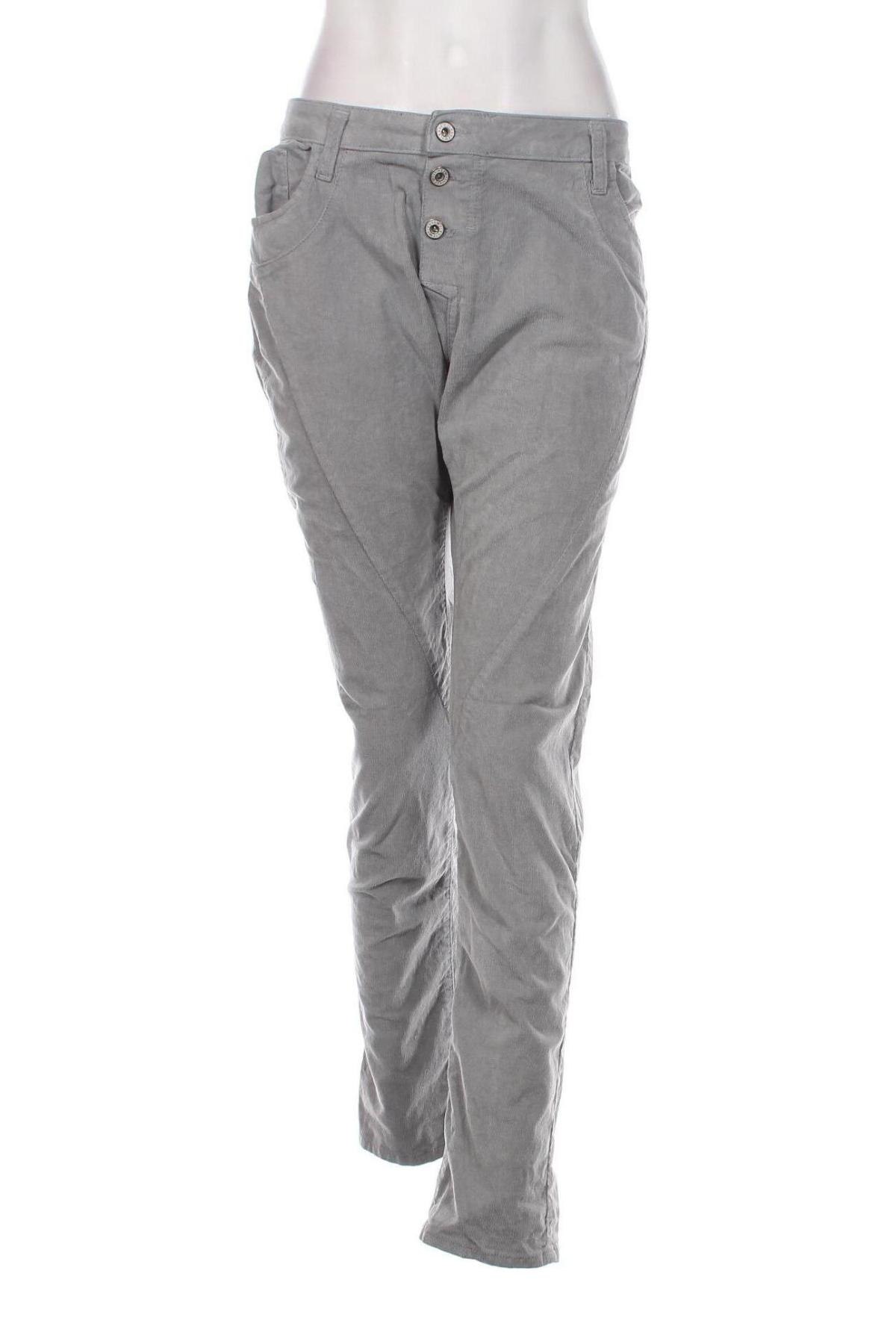 Pantaloni de velvet de femei Please, Mărime XL, Culoare Gri, Preț 89,47 Lei
