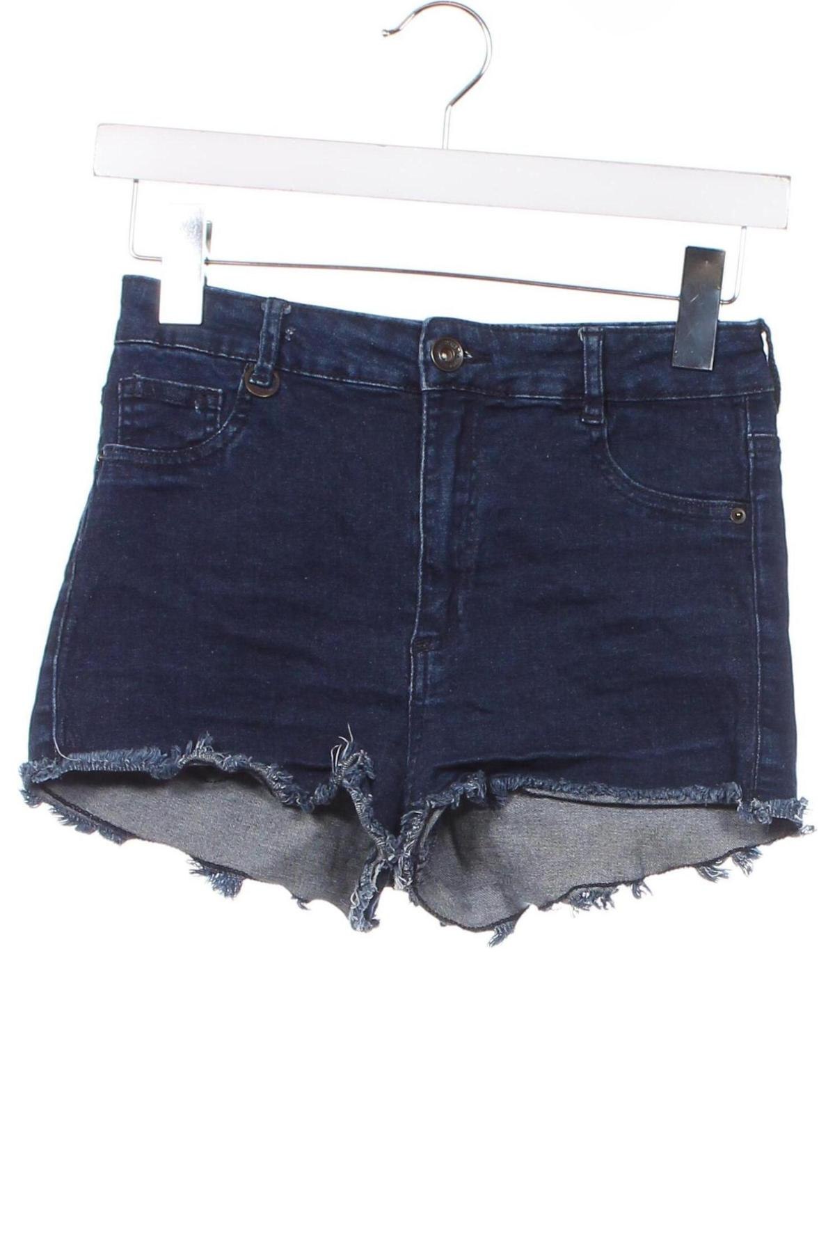 Pantaloni scurți de femei Bershka, Mărime XS, Culoare Albastru, Preț 48,47 Lei
