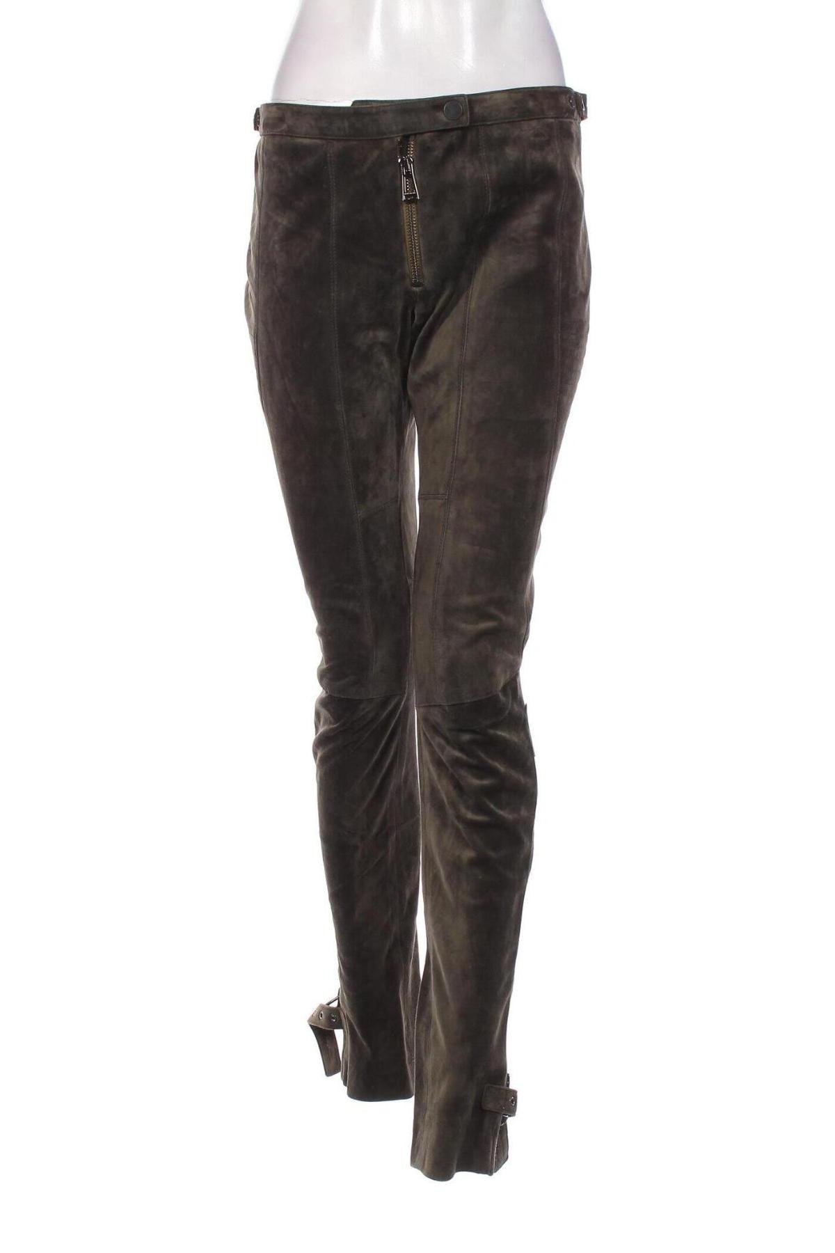 Γυναικείο παντελόνι δερμάτινο Belstaff, Μέγεθος XL, Χρώμα Πράσινο, Τιμή 259,56 €