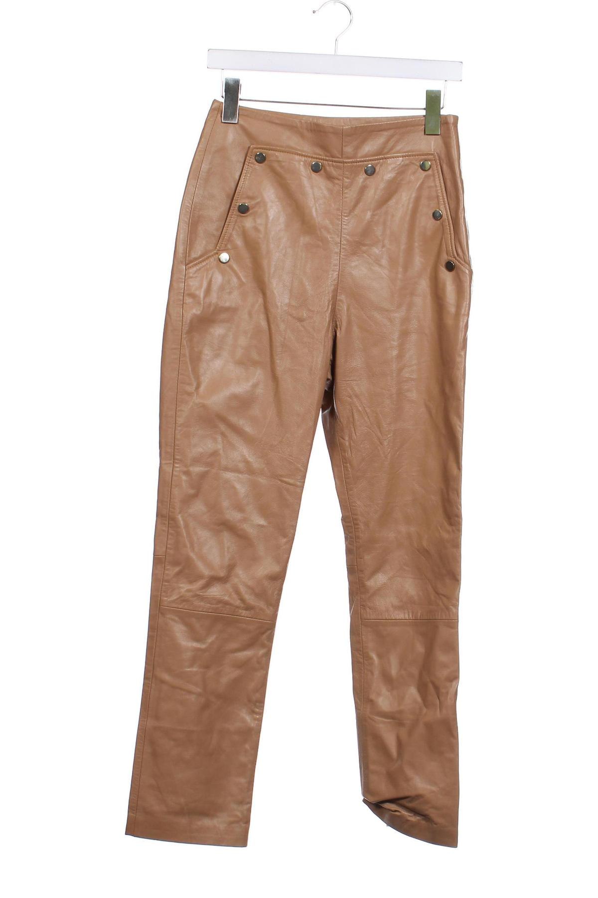Дамски кожен панталон Karen Millen, Размер S, Цвят Кафяв, Цена 175,00 лв.