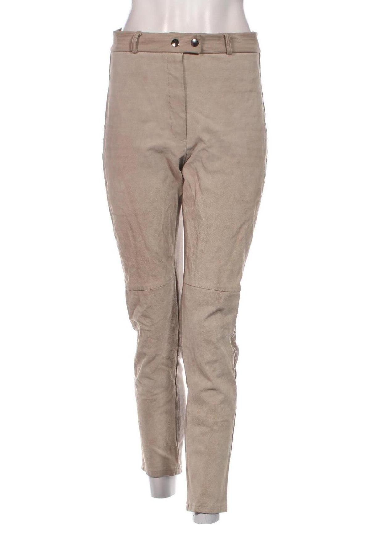 Pantaloni de piele pentru damă Mauritius, Mărime L, Culoare Bej, Preț 505,19 Lei