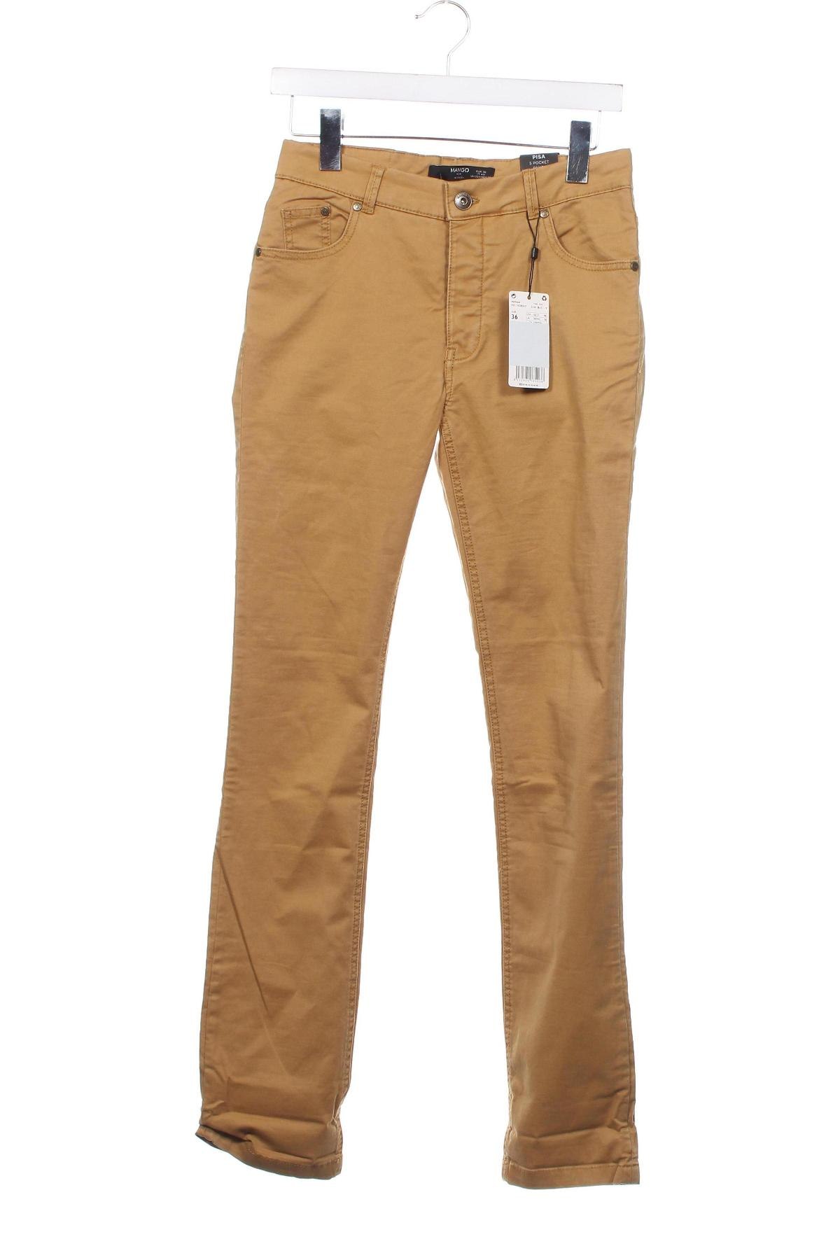Дамски панталон Mango, Размер S, Цвят Кафяв, Цена 53,90 лв.