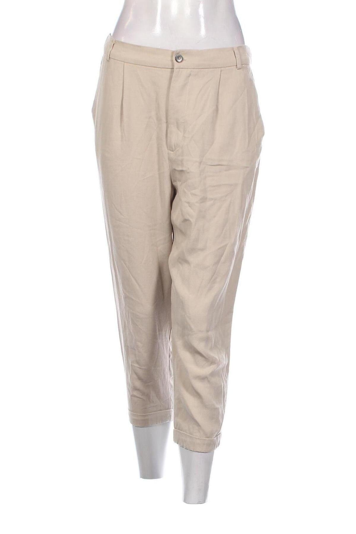 Дамски панталон Zara, Размер M, Цвят Бежов, Цена 11,07 лв.