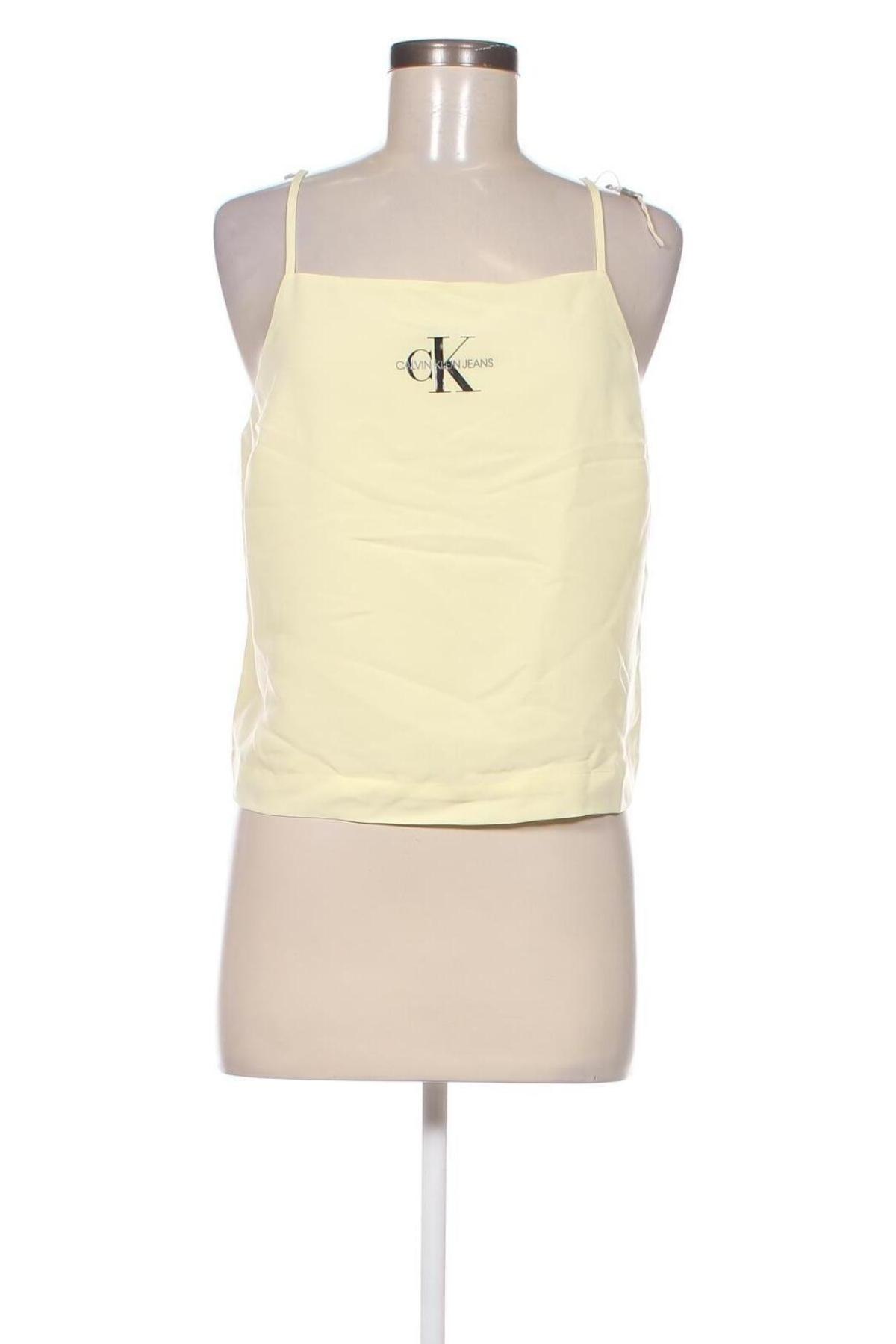 Damska koszulka na ramiączkach Calvin Klein Jeans, Rozmiar L, Kolor Żółty, Cena 123,95 zł