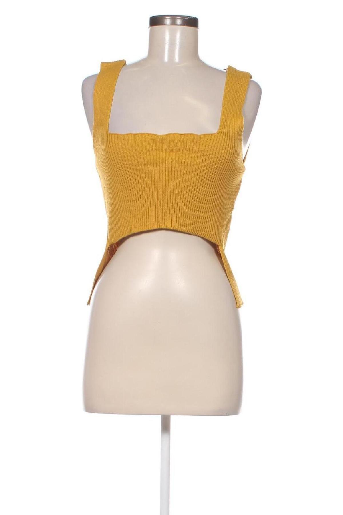Γυναικείο αμάνικο μπλουζάκι Missguided, Μέγεθος L, Χρώμα Κίτρινο, Τιμή 7,79 €