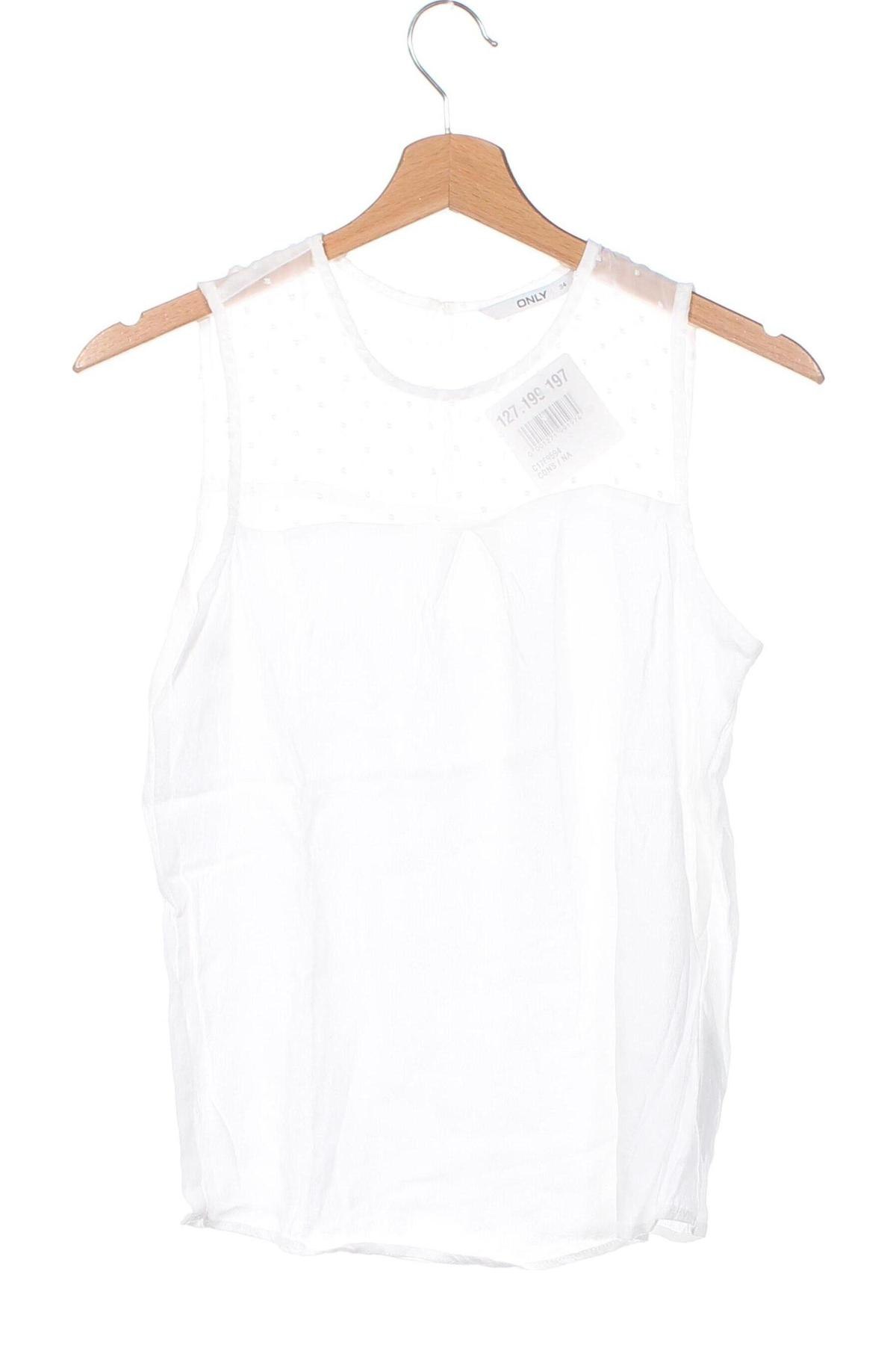 Γυναικείο αμάνικο μπλουζάκι ONLY, Μέγεθος XS, Χρώμα Λευκό, Τιμή 3,03 €