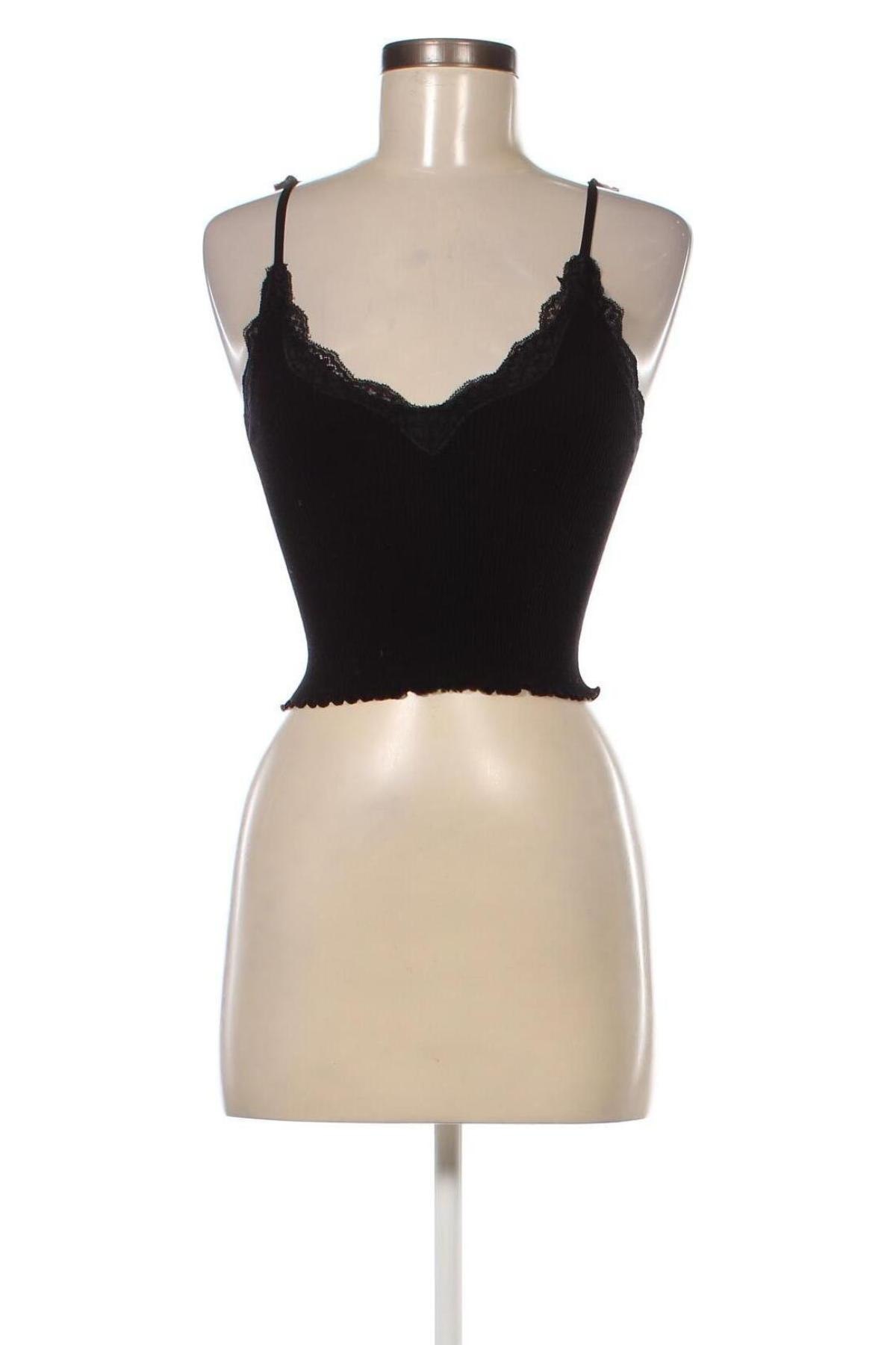 Γυναικείο αμάνικο μπλουζάκι Pull&Bear, Μέγεθος XS, Χρώμα Μαύρο, Τιμή 10,82 €