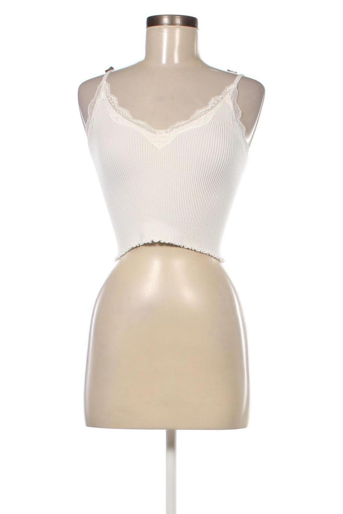 Γυναικείο αμάνικο μπλουζάκι Pull&Bear, Μέγεθος XS, Χρώμα Λευκό, Τιμή 10,82 €