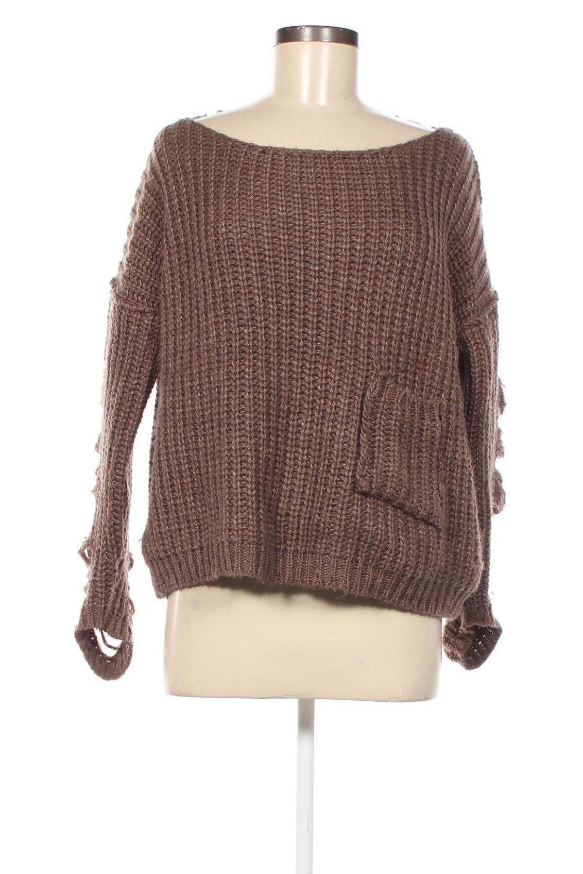 Дамски пуловер, Размер L, Цвят Кафяв, Цена 10,44 лв.