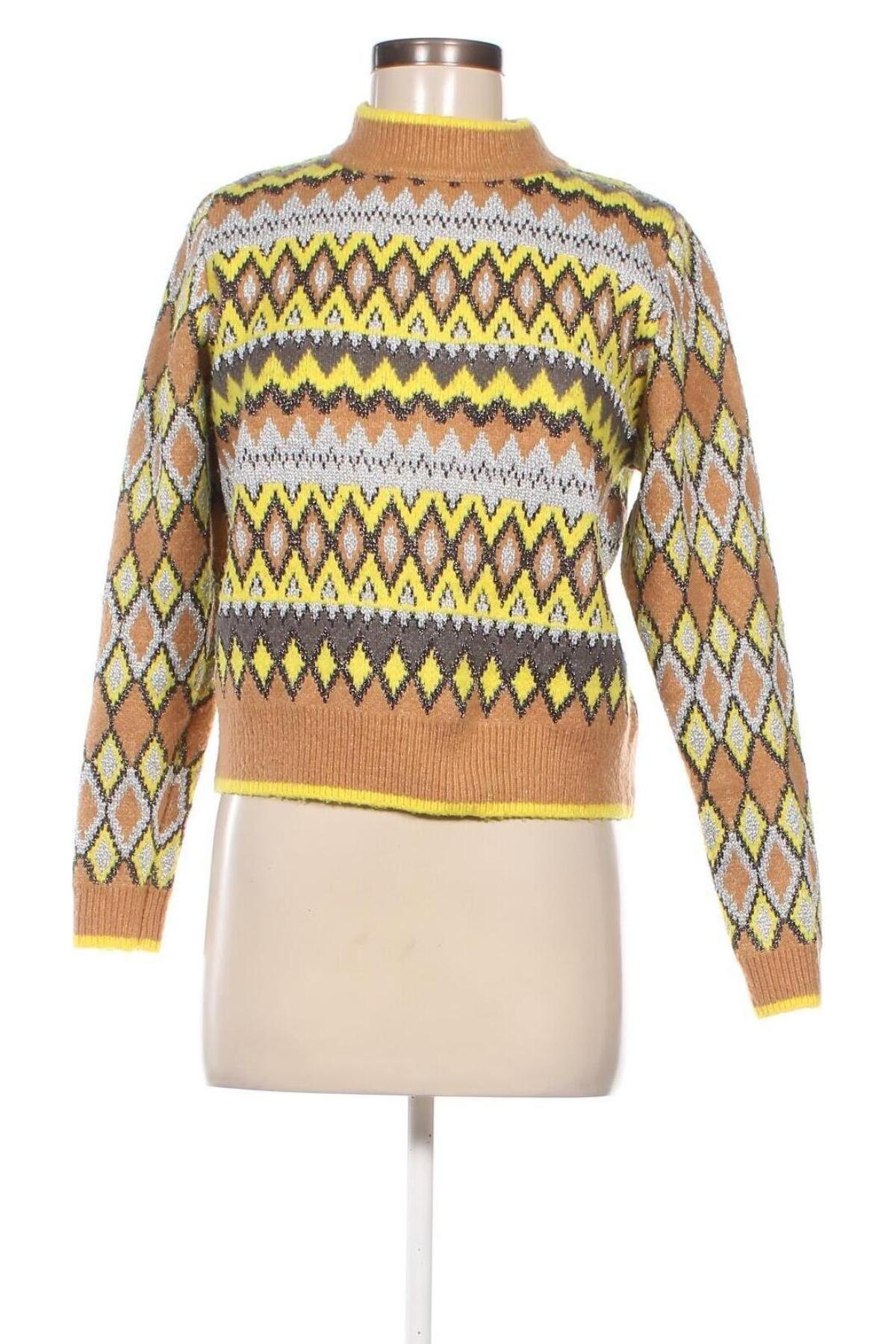 Дамски пуловер Zara Knitwear, Размер M, Цвят Многоцветен, Цена 9,45 лв.