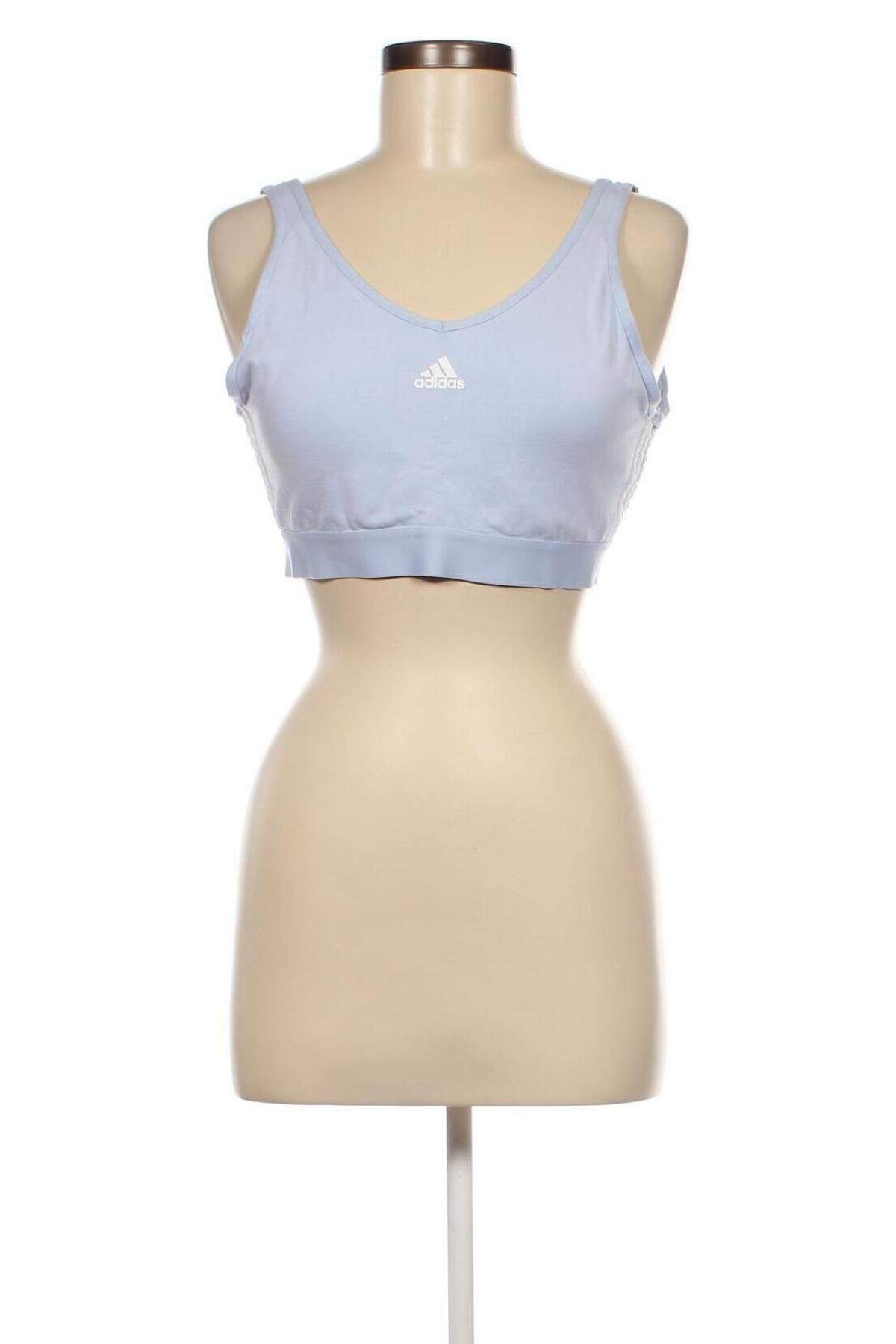 Γυναίκειο αθλητικό τοπ Adidas, Μέγεθος L, Χρώμα Μπλέ, Τιμή 15,88 €