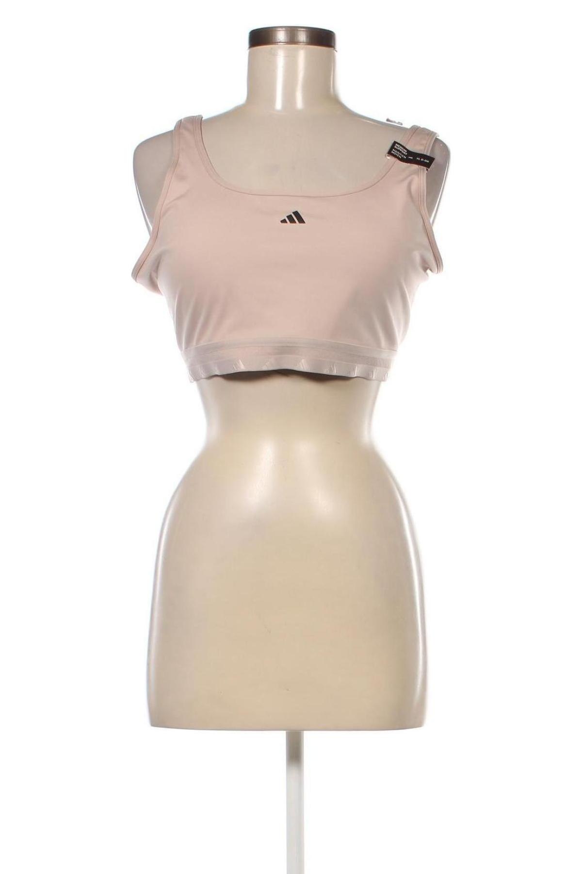 Damen Sporttop Adidas, Größe XL, Farbe Beige, Preis € 17,86