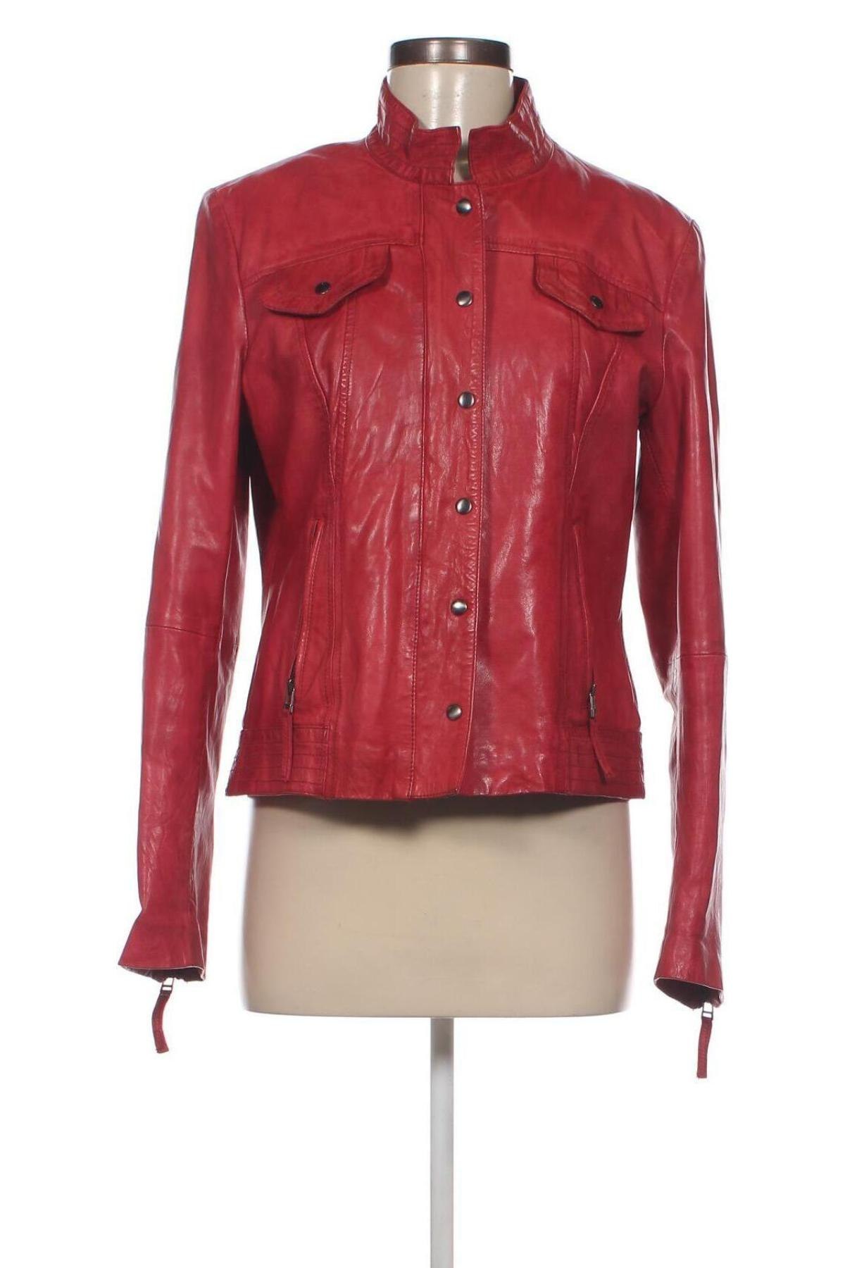Dámská kožená bunda , Velikost M, Barva Červená, Cena  988,00 Kč