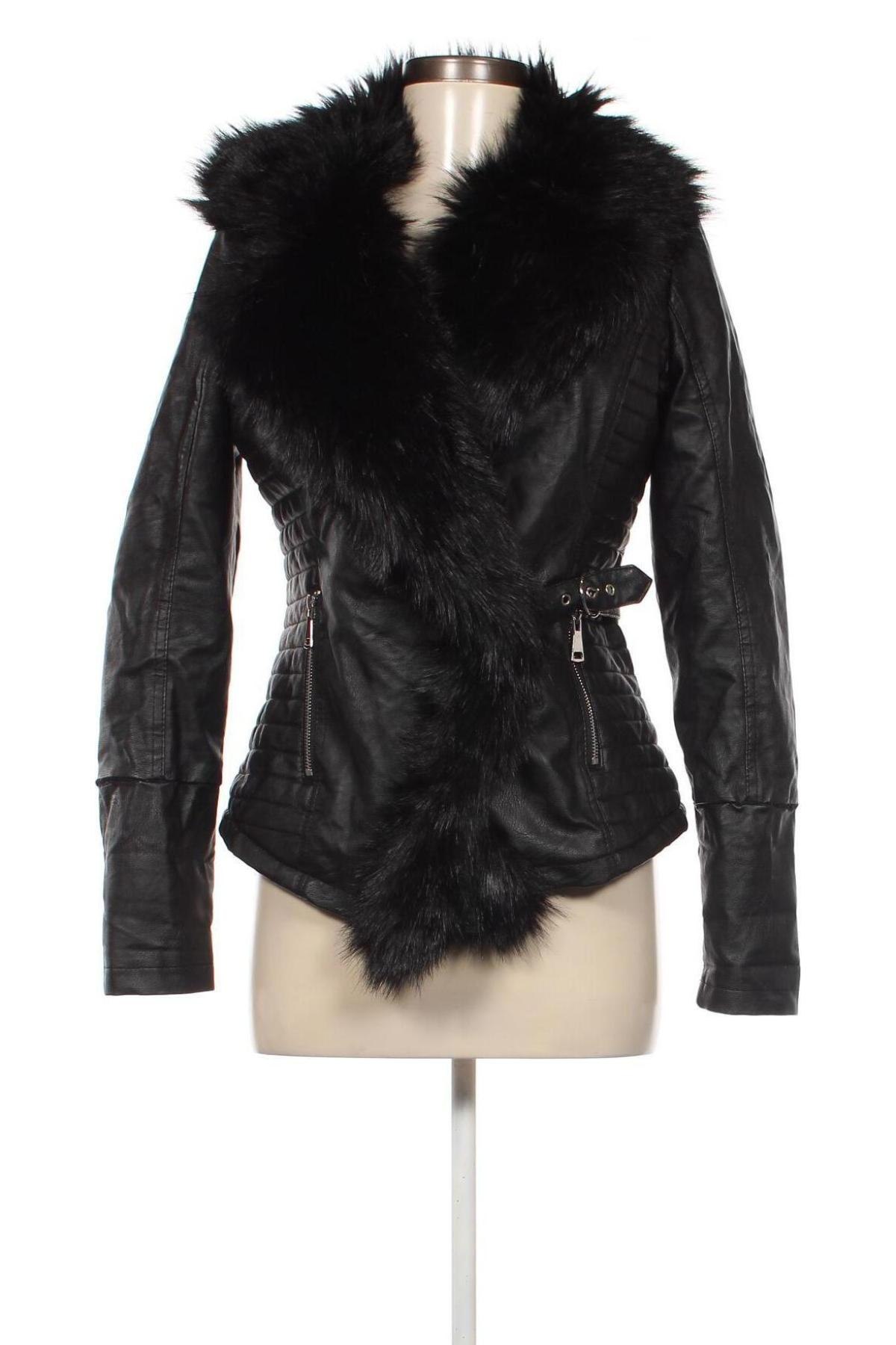 Damen Lederjacke, Größe M, Farbe Schwarz, Preis 25,00 €